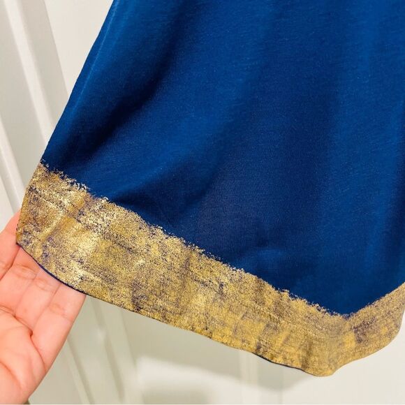 Soft Surroundings Women's Long Sleeve Tunic Asymmetrical Metallic Hem XL (18) - Picture 4 of 11